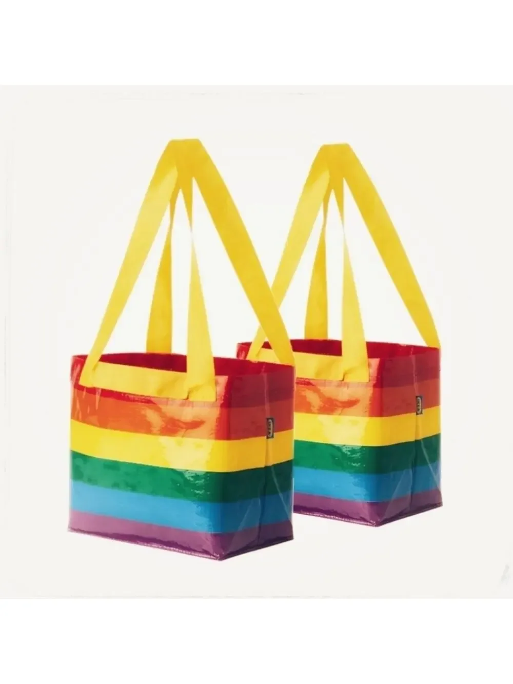 Ikea | 2020 Small Pride Bags w/ handles RAINBOW lot of 2 shopping carry all